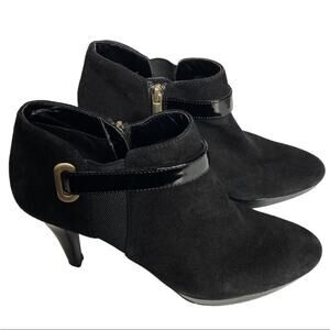 Whimsigoth Bocambria Suede Booties Black size US 8 Patent Leather trim